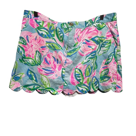 Lilly Pulitzer Pants - Lilly Pulitzer Skort 16 Splendor in the Sand Floral Scalloped Hem Preppy Resort